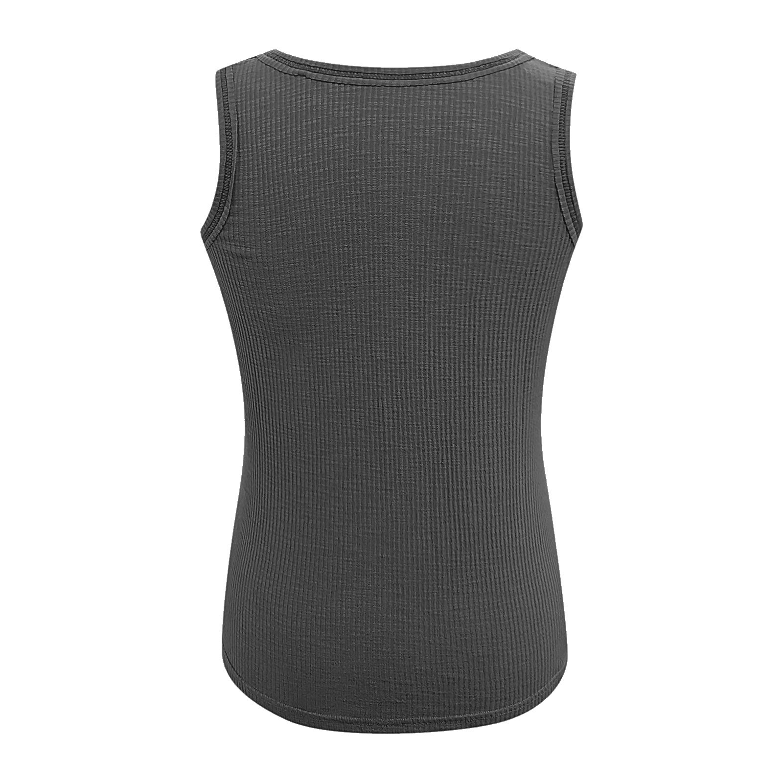 thumbnail image 5 of Chaleco sin mangas con botones para mujer: camiseta informal de cuello redondo de punto, diseño tipo sujetador con encaje, tirantes ajustables, 5 of 5